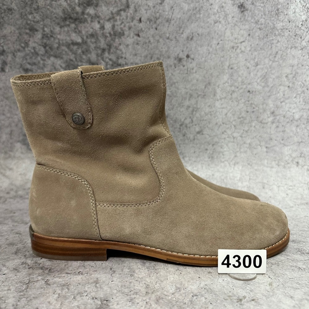 Arturo Chiang Blazen Ankle Bootie Women 7.5 Tan Suede Slouchy Flat Heel Boots